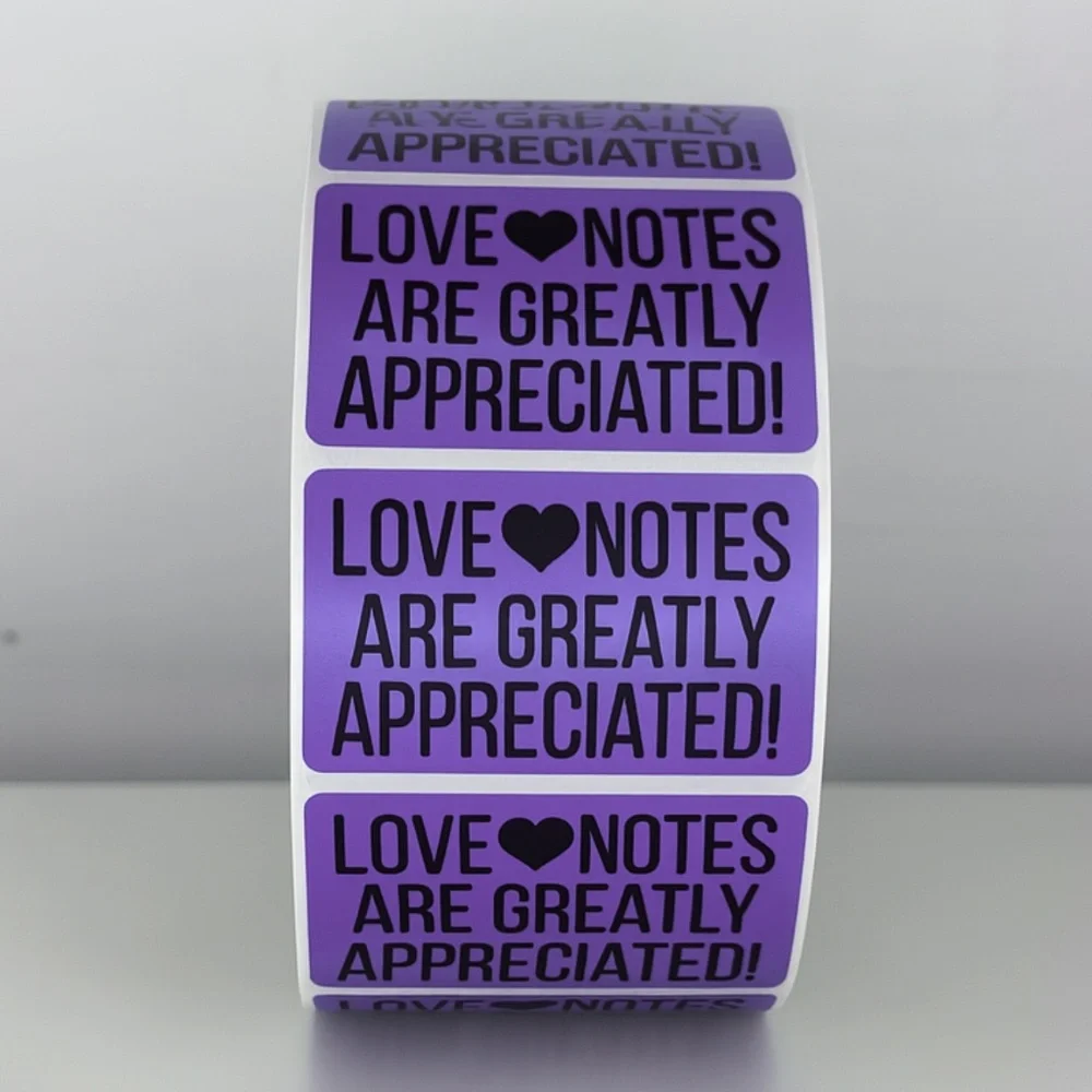 Love Notes Are Appreciated Stickers | Small Business Thank You Labels